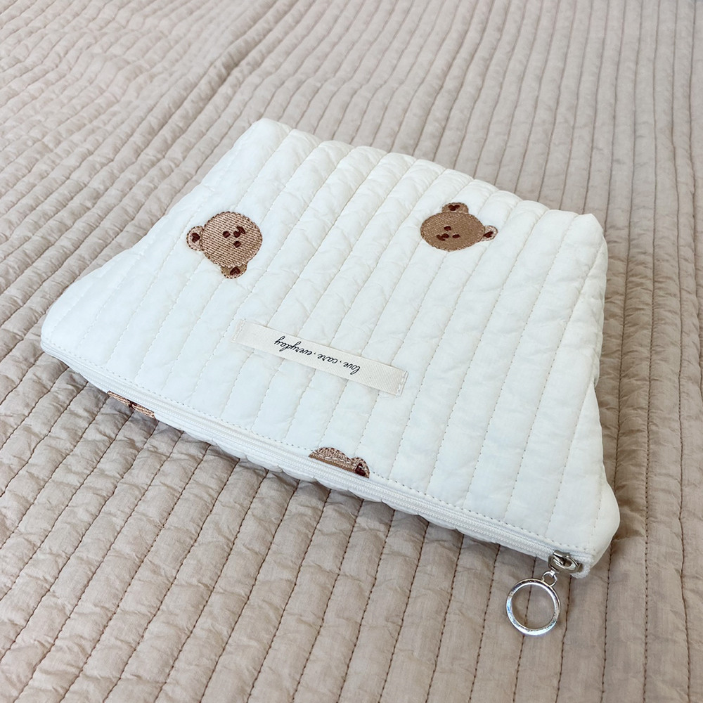 마롤로뜨 누빔면 기저귀 파우치 화장품 기저귀가방 아기 미니 주머니 아이보리S