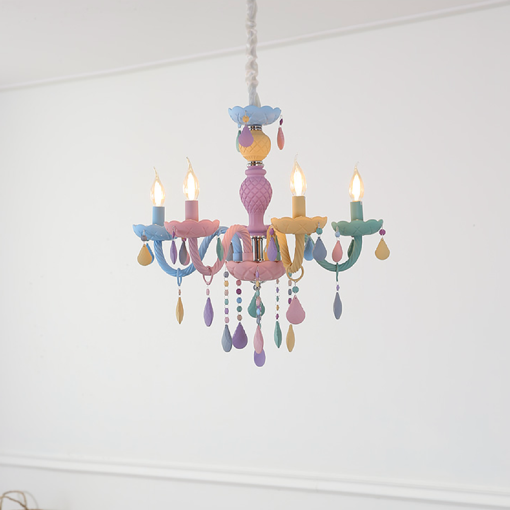 비비드 샹들리에 5등 560 키즈 아이방 마카롱 파스텔 공주방 감성 포인트조명