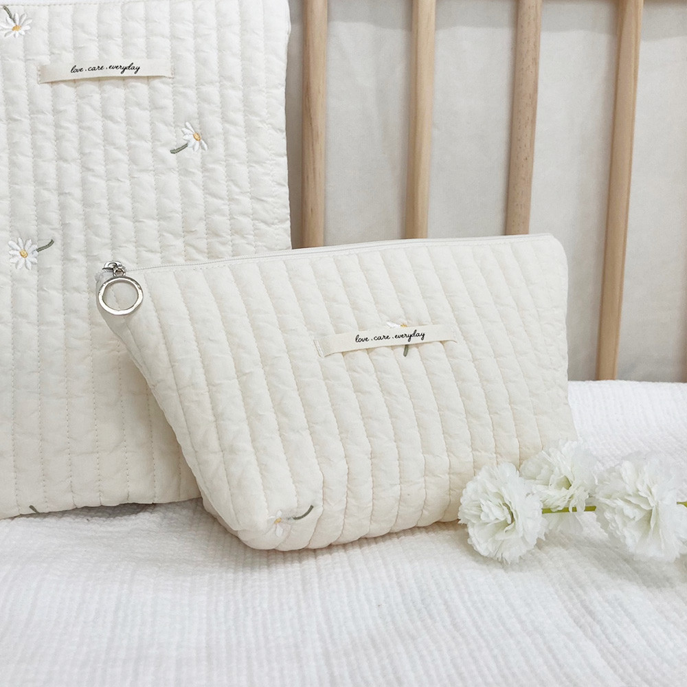 마롤로뜨 누빔면 기저귀 파우치 화장품 기저귀가방 아기 미니 주머니 아이보리S