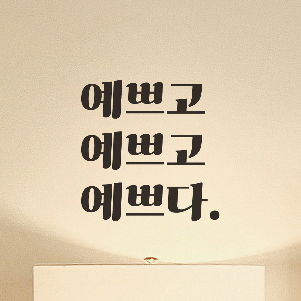 레트로 폰트 레터링 스티커 예쁘고 예쁘고 예쁘다 거울 옷가게 카페 LG-035S검정 - 상세 이미지 5