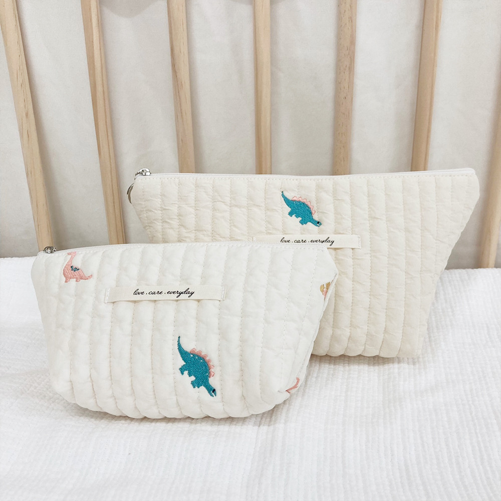 마롤로뜨 누빔면 기저귀 파우치 화장품 기저귀가방 아기 미니 주머니 아이보리S