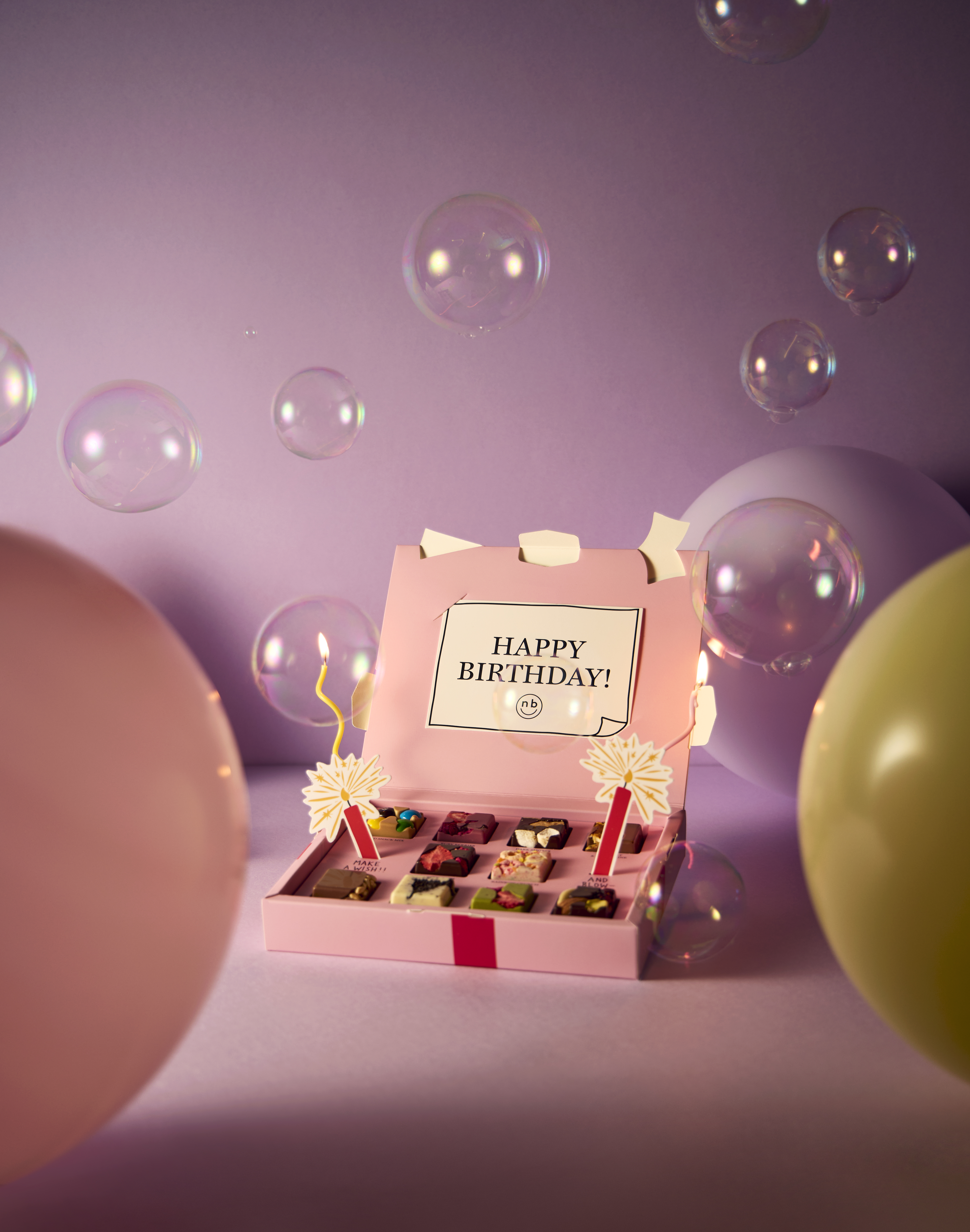 니블스 알록달록 수제 초콜릿 10구 생일 기념일 수능 빼빼로데이 선물 패키지 (무료 메시지카드 5종 포함) 이미지 7