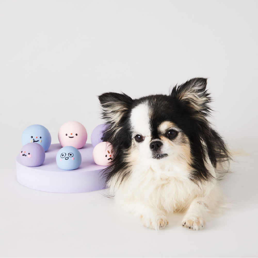 [아아랜드] 동그리 4cm(핑크) 라텍스토이 삑삑이 강아지 분리불안 장난감