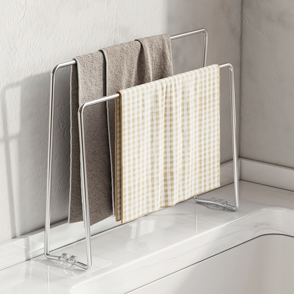 스텐 틈새 2단 행주건조대 주방 싱크대 행주 걸이 수세미 거치대 꽂이 제품 이미지