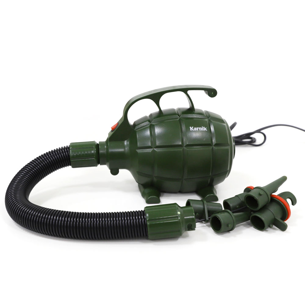 카르닉 수류탄 캠핑 에어 펌프 600w 매트 전동 휴대용 공기주입기 튜브 텐트 자충 펌프