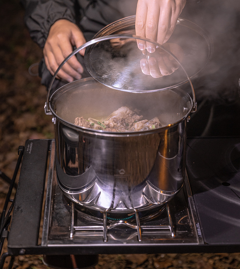 캠핑문 통3중 스테인리스 인덕션 냄비 곰솥 대형 코펠 24cm 5.9L CC-24