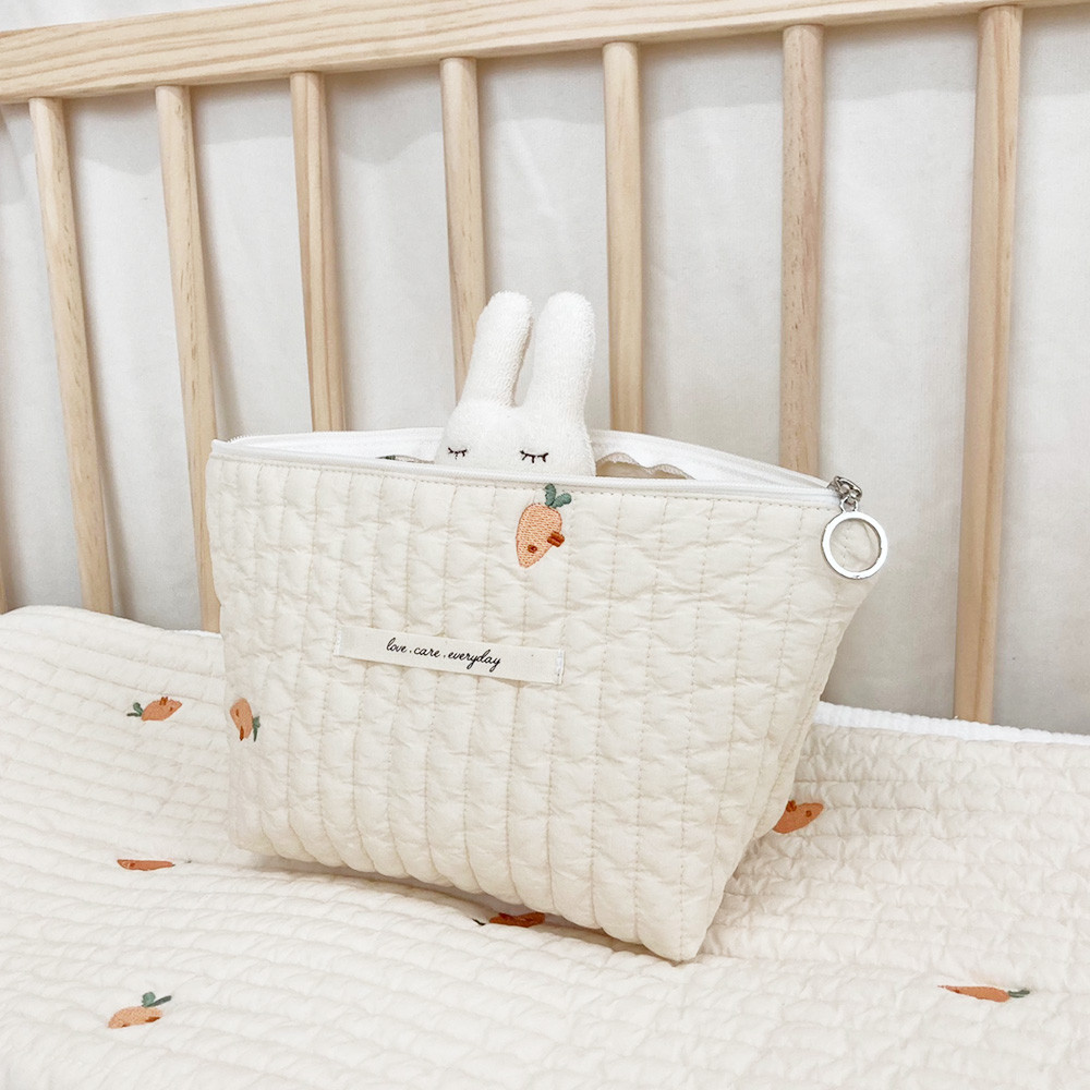 마롤로뜨 누빔면 기저귀 파우치 화장품 기저귀가방 아기 미니 주머니 아이보리S