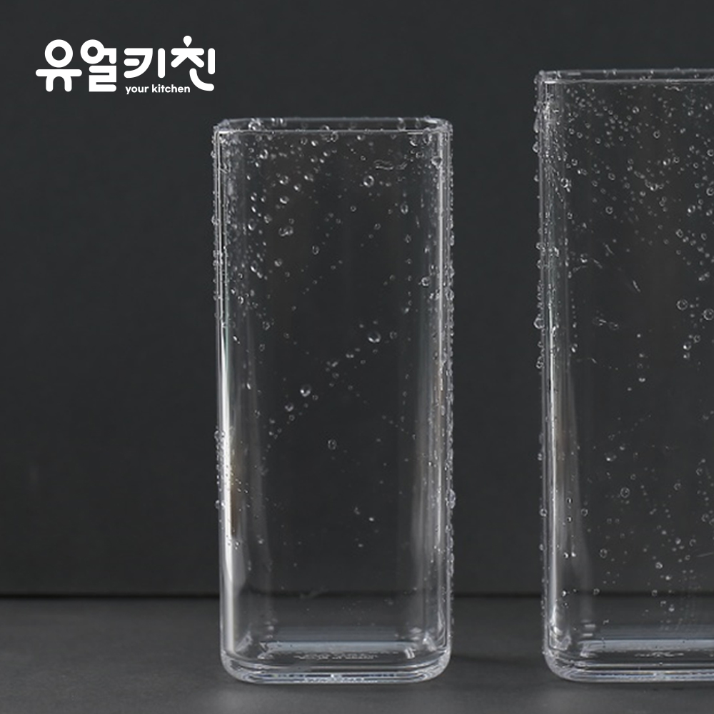 안깨지는컵 트라이탄 사각 컵 아이스컵 15oz - 메인 이미지