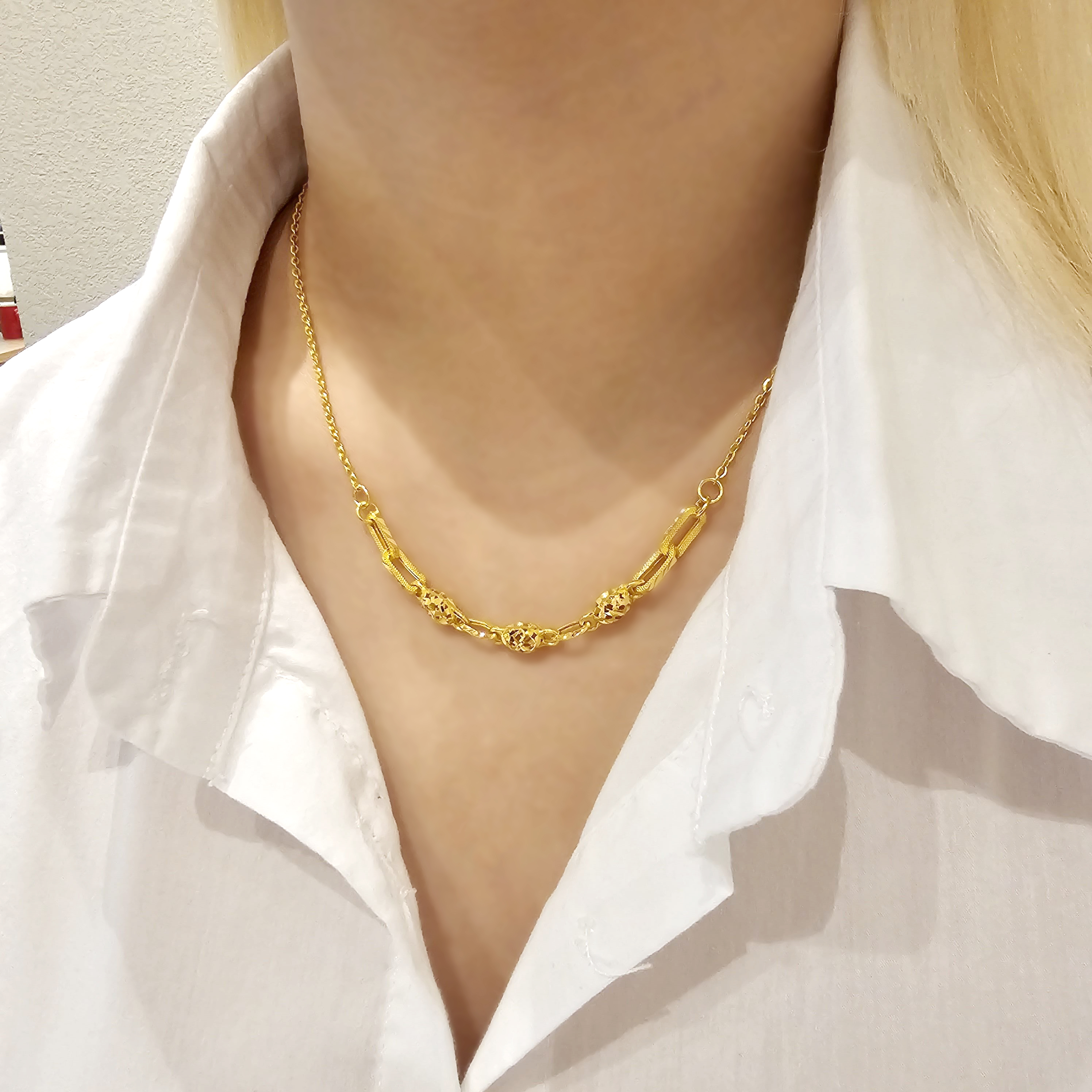 24k 클립 볼 체인 여자 순금목걸이 이미지 7