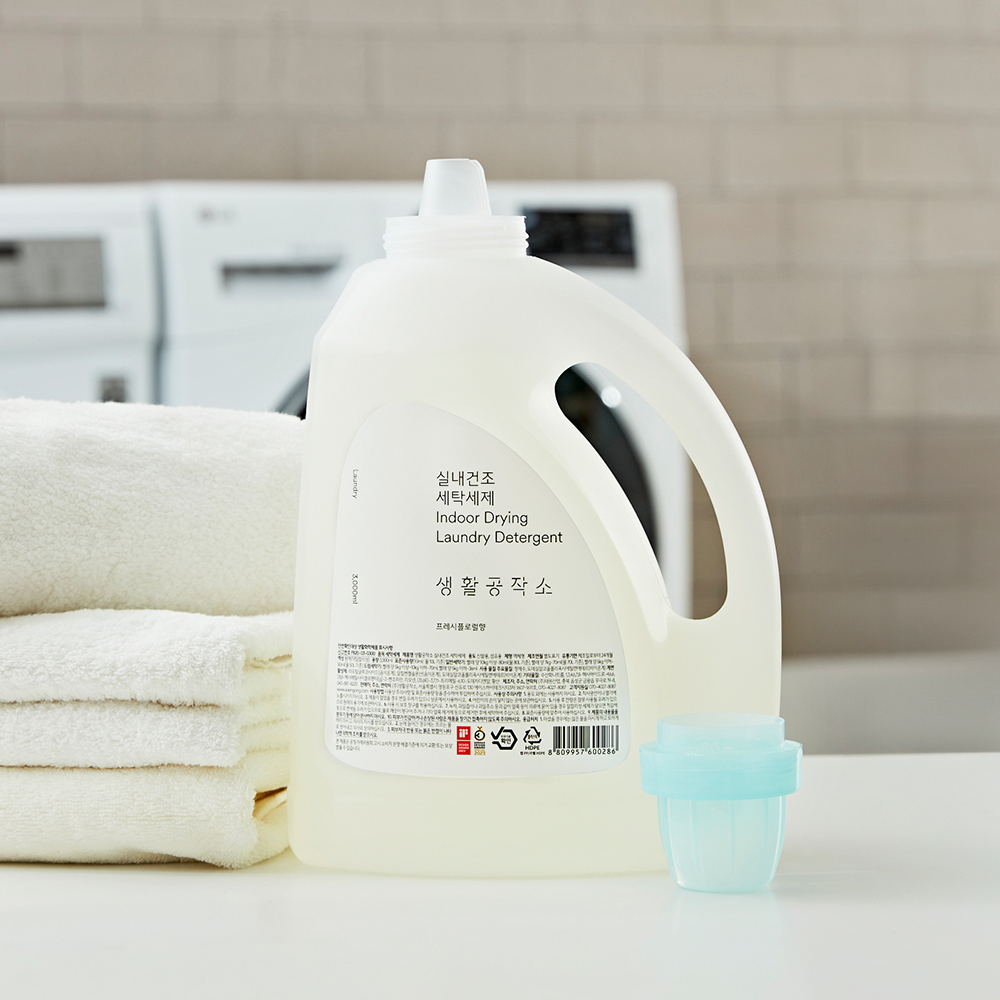 생활공작소 실내건조 세탁세제 빨래 액체세제 대용량 3L 2개