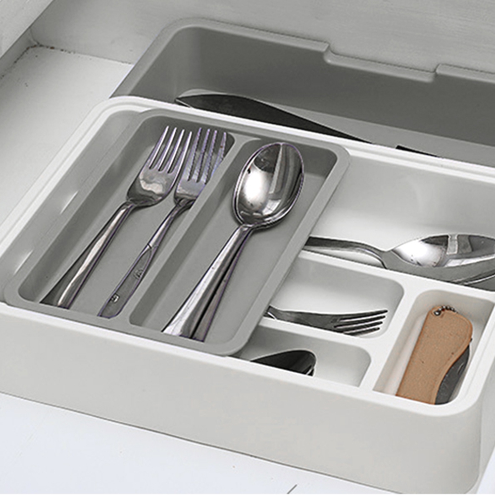 3단 커트러리정리함 주방 싱크대 서랍 포크 나이프 수저트레이 - 메인 이미지