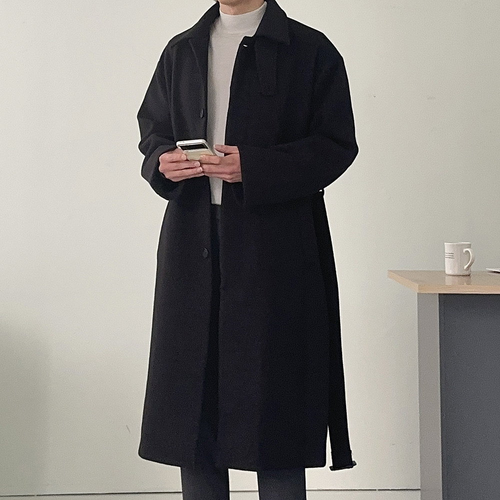 남자캐시미어코트 남자 울 발마칸 로브 코트 이미지 3