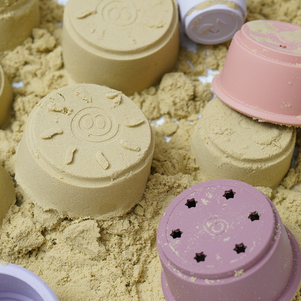 아띠래빗 유아용 실리콘 스태킹컵 장난감 아기 소근육발달 완구 오트브라운 8개입