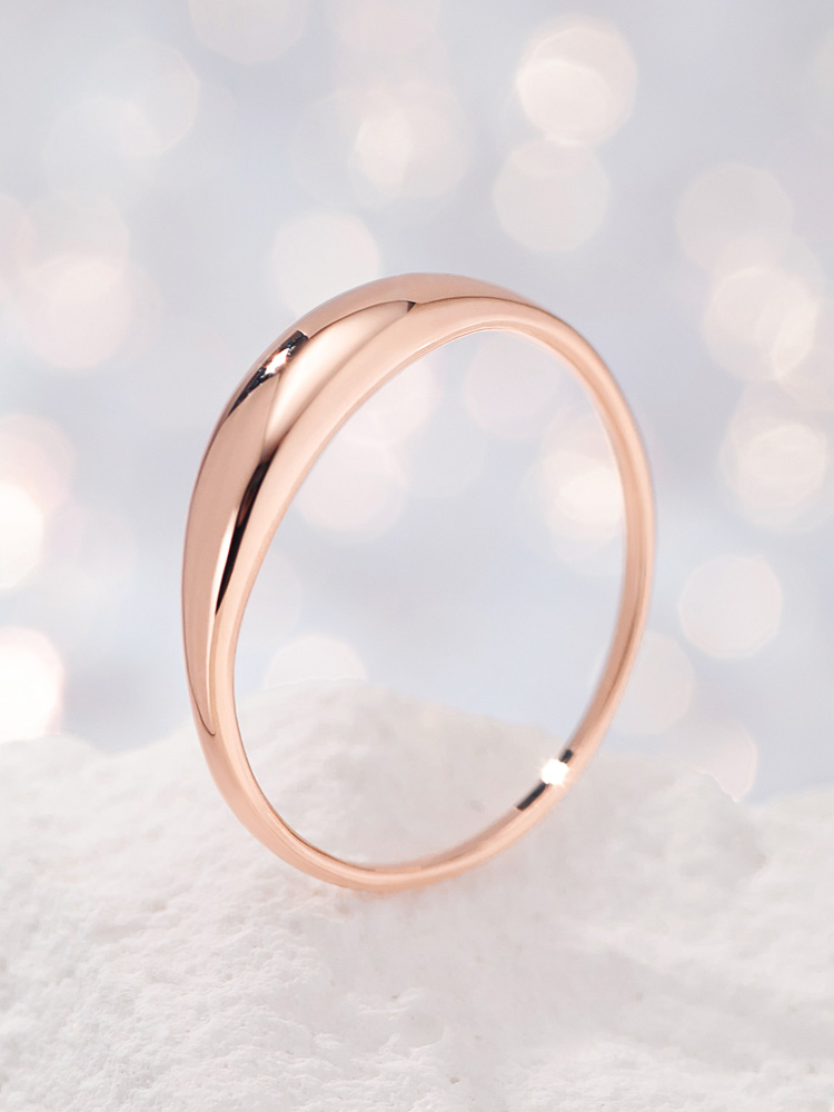 14K18K 하이봉긋 볼륨 고마루 금반지