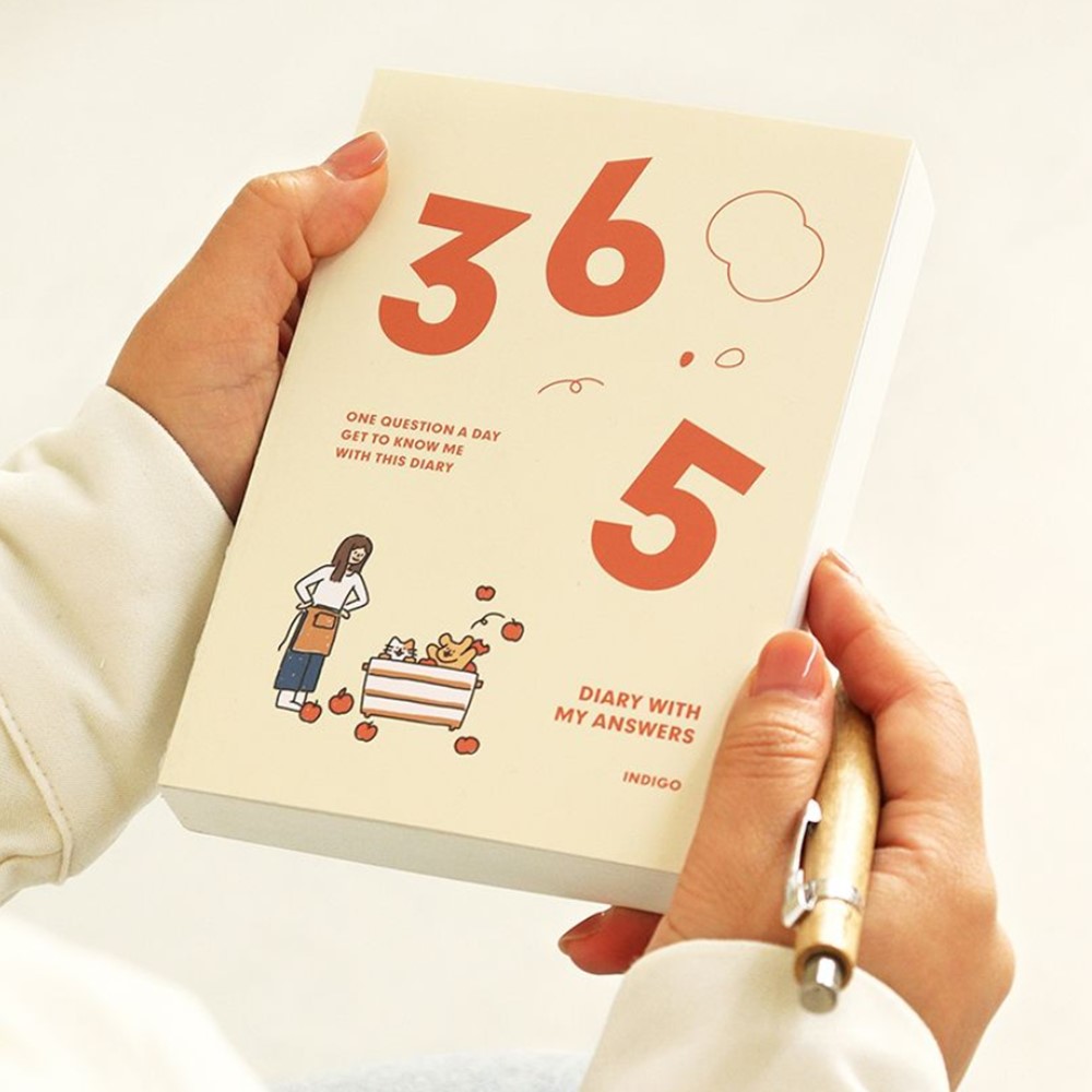 자문자답 인디고 365 QnA다이어리 큐앤에이 다이어리 마음 질문 일기 성인일기장 데일리 - 상품 이미지