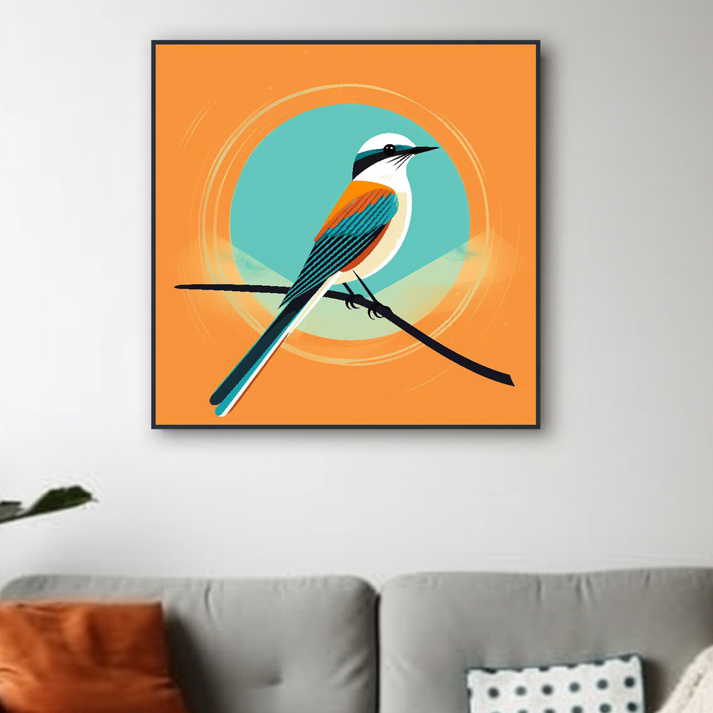 비상하는새 45cm x 45cm 무광블랙 알루미늄액자 포스터 - 상세 이미지 2