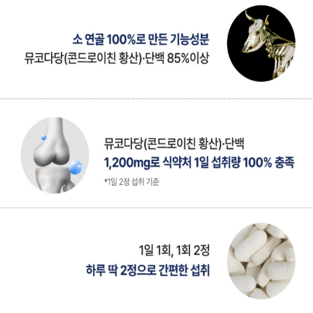 소연골 관절연골 뮤코다당단백 콘드로이친 1200 - 상세 이미지 5