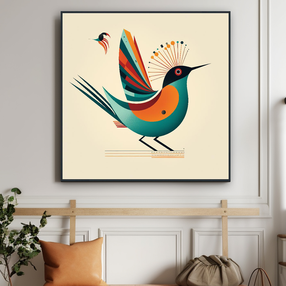 비상하는새 45cm x 45cm 무광블랙 알루미늄액자 포스터 - 상세 이미지 4