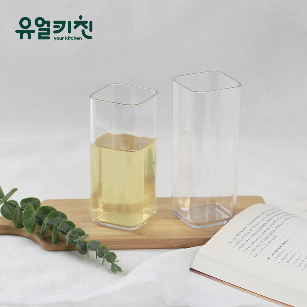안깨지는컵 트라이탄 사각 컵 아이스컵 15oz - 상세 이미지 2