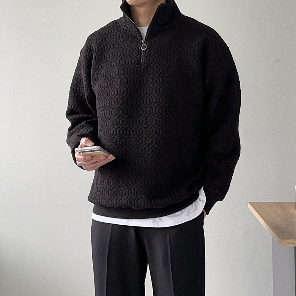 남자 누빔 아노락 반집업 맨투맨 남자맨투맨