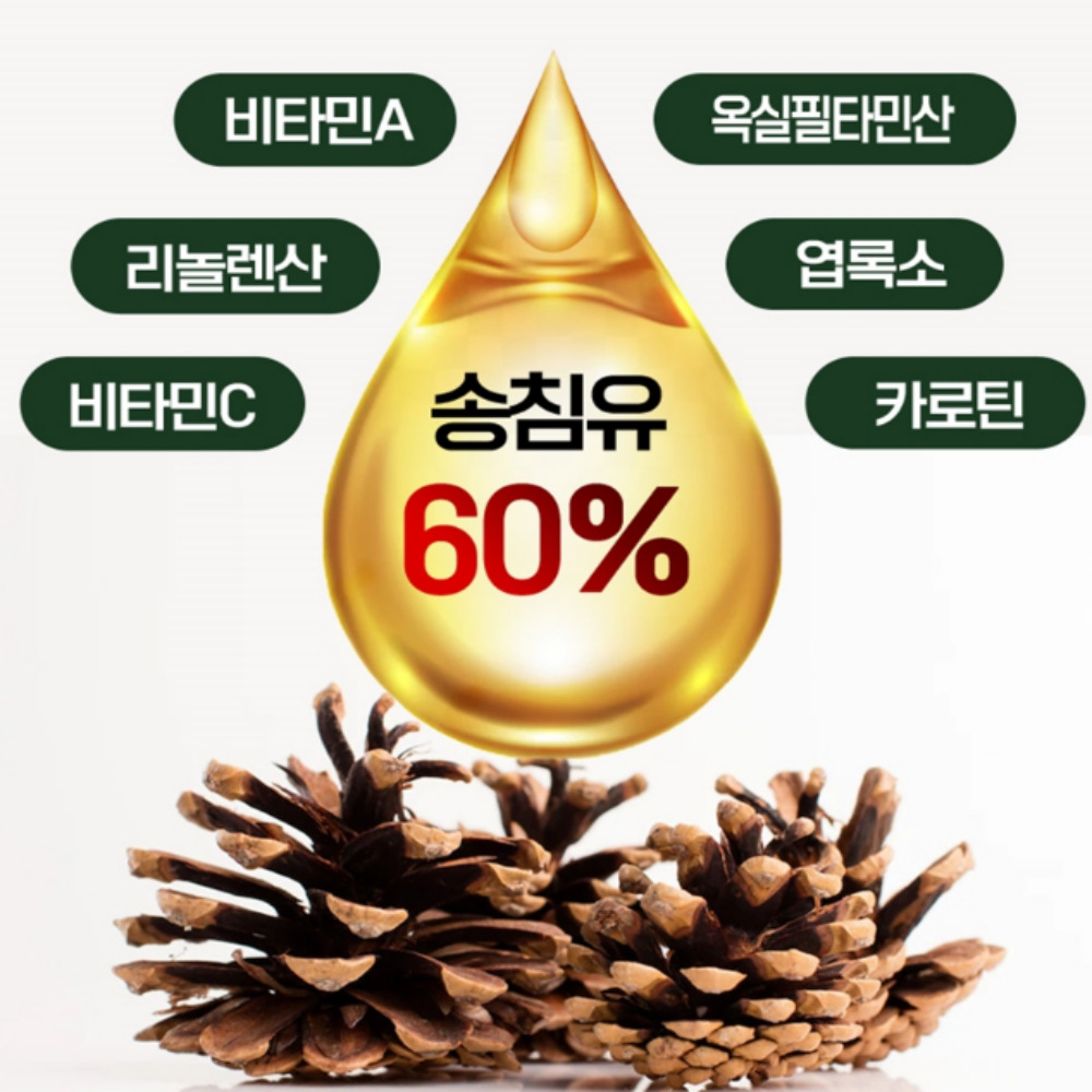 솔잎증류농축액 솔잎효능 솔잎기름 홍화송침유 500mg 120캡슐 - 상세 이미지 5