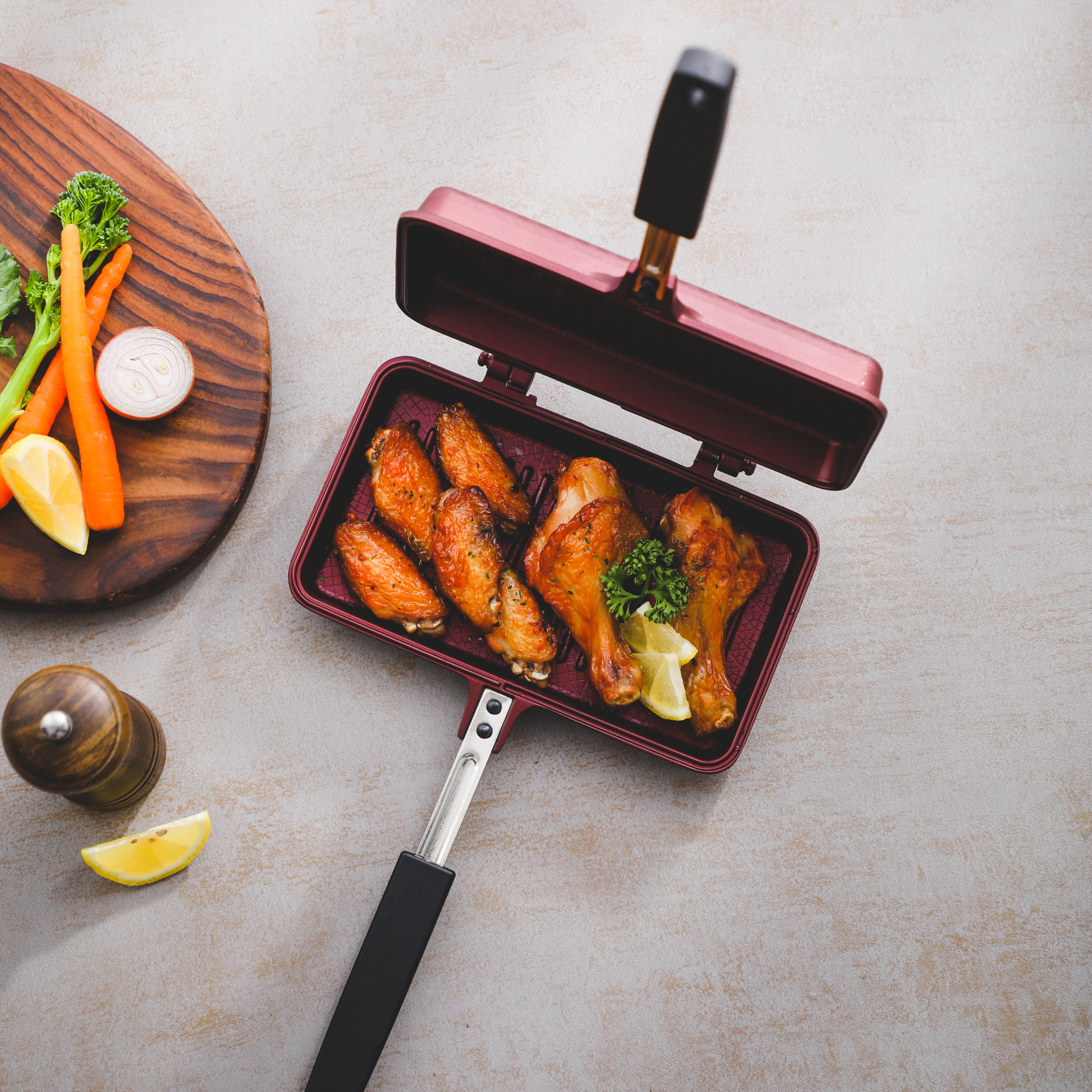 시샘 통주물 양면팬 미니 사각후라이팬 샌드위치 토스트 생선구이팬