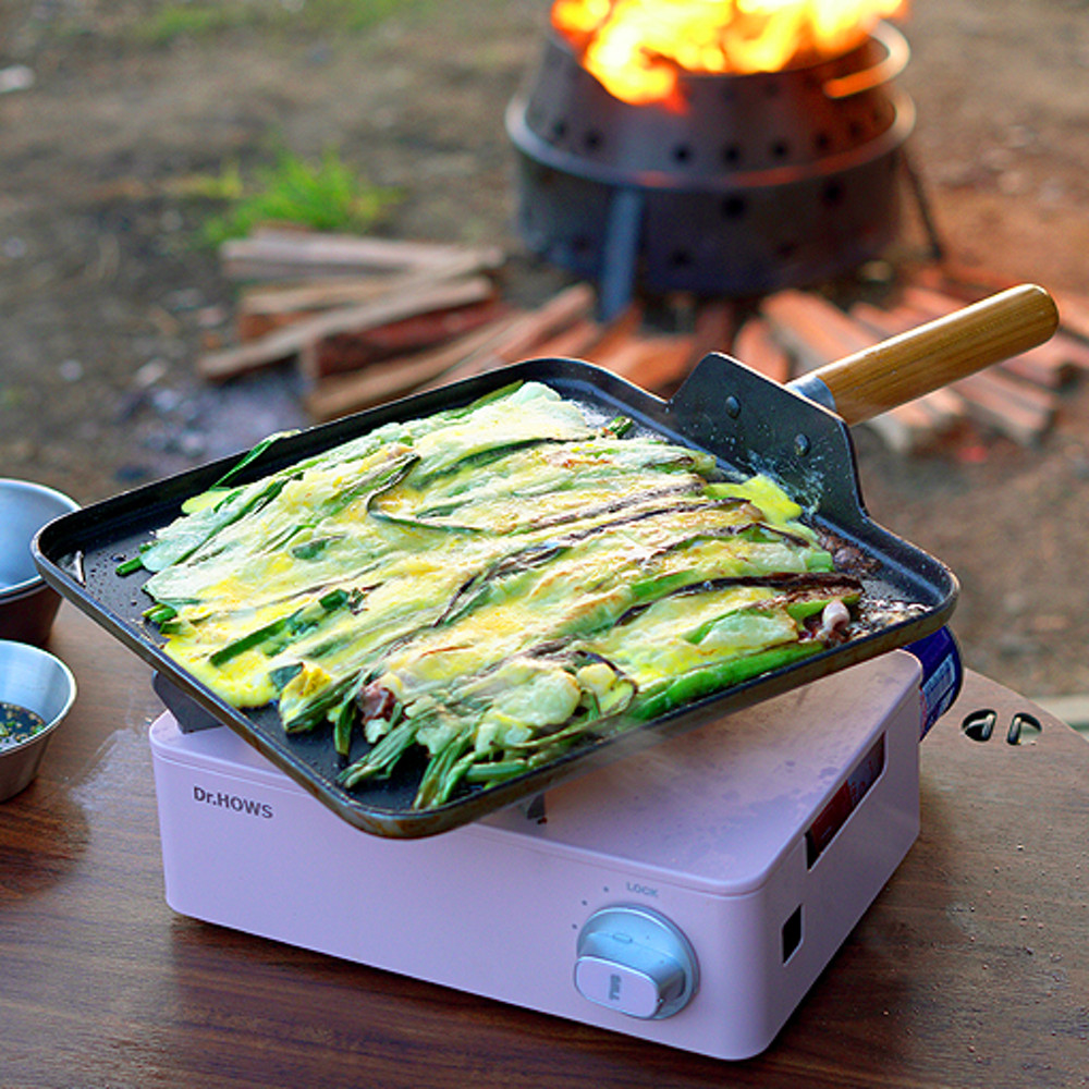 벨락 사각 그리들팬 스텐 / 캠핑그릴팬 통3중 스테인리스