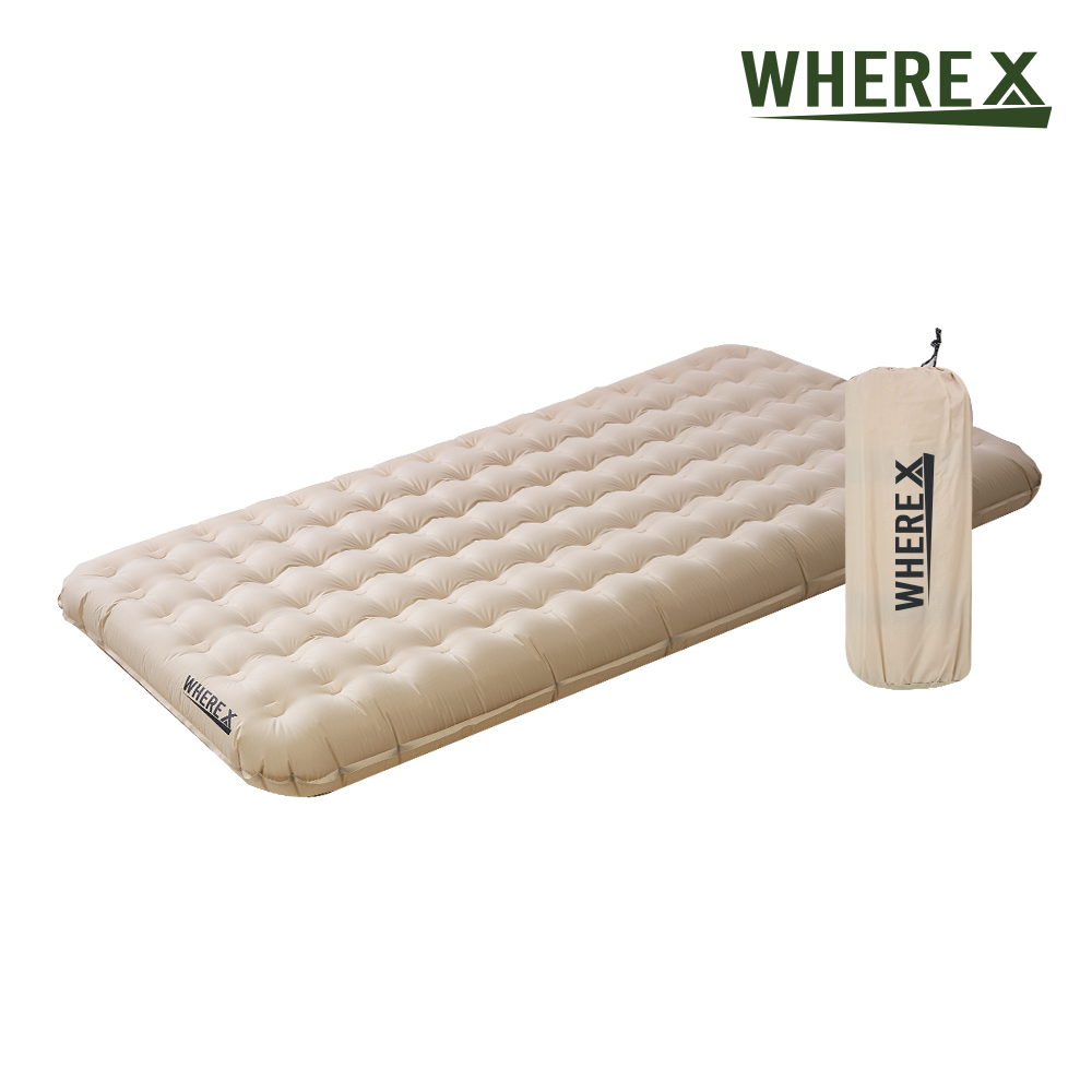 웨어엑스 경량 나일론 백패킹 에어 매트 16cm 싱글, 16cm, 베이지
