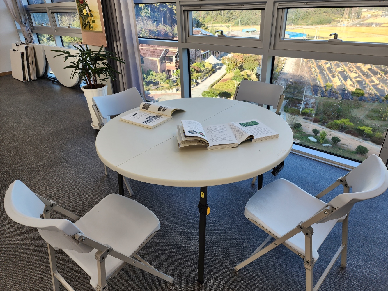 브로몰딩 원형 테이블 접이식 야외테이블 식탁 카페 행사용 1220 1520 1820