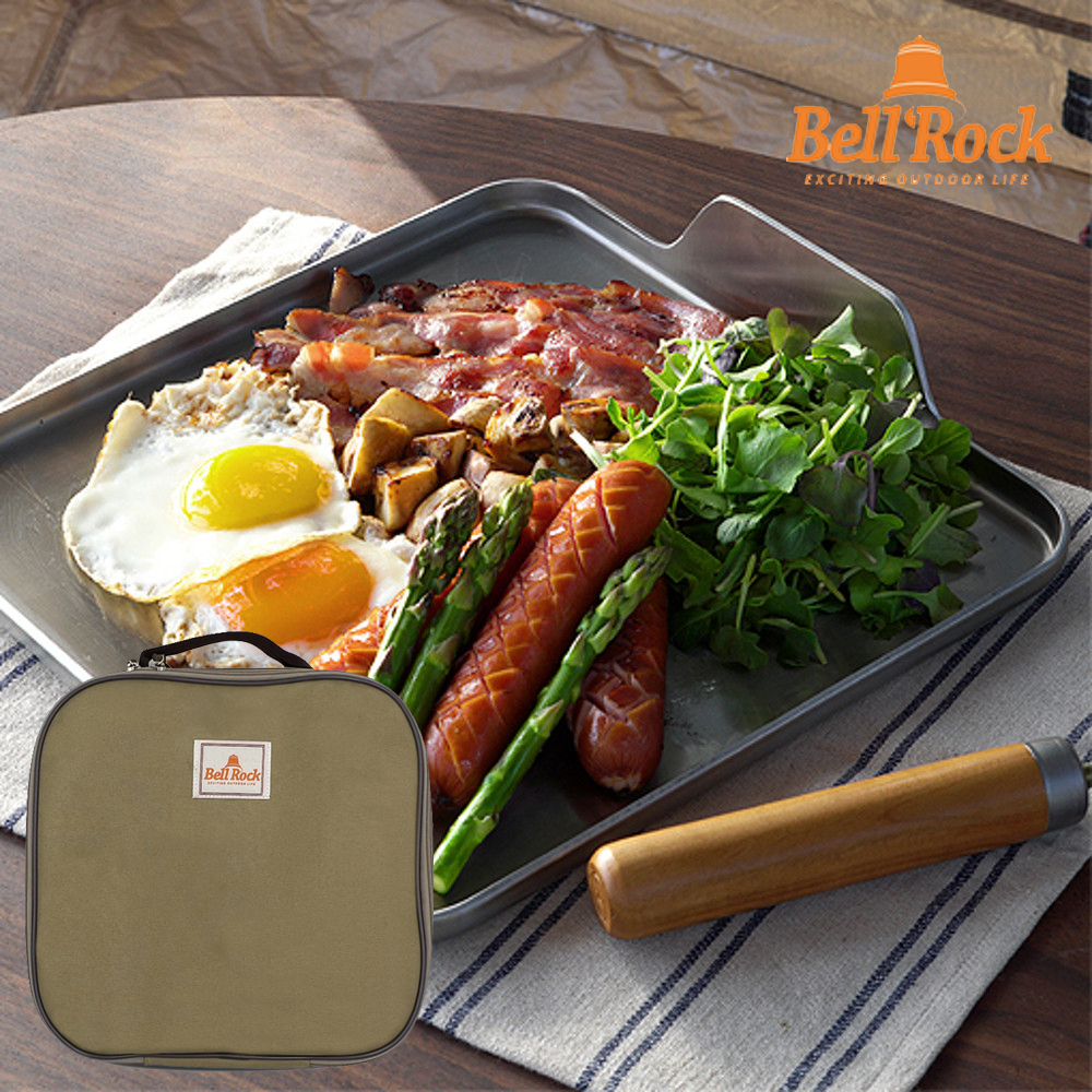 벨락 사각 그리들팬 스텐 / 캠핑그릴팬 통3중 스테인리스