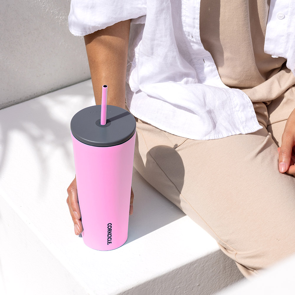 콕시클 콜드컵 텀블러 대용량 빨대 스텐 진공 보온 보냉 벤티 710ml, 썬핑크 이미지 8