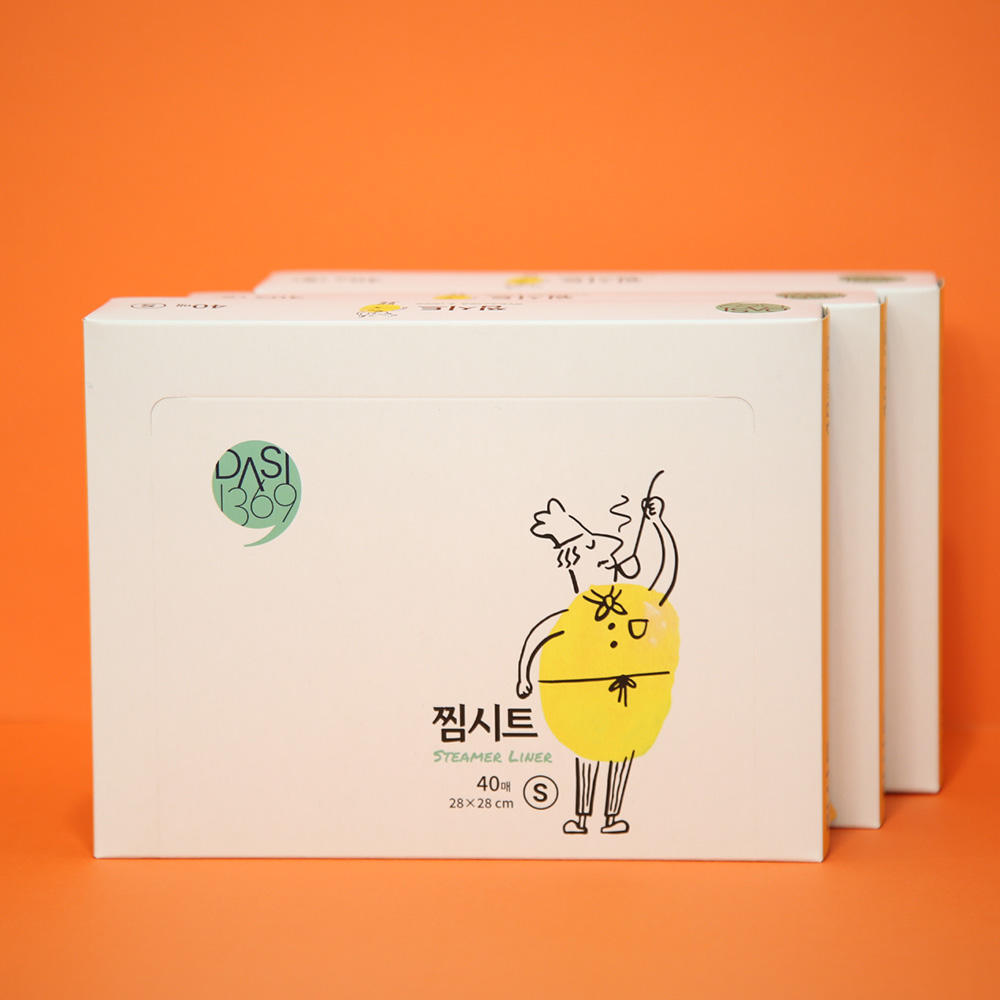 찜시트 소형 40매X3팩 찜기받침대 찜기판 찜기깔개 찜판 찜망 면보 - 상품 이미지