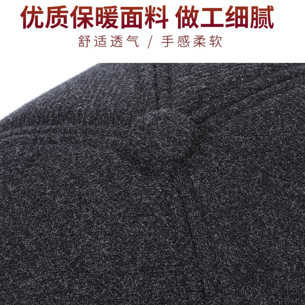 중년남성겨울모자 아버지 중년남성 방한용 노인 군밤 남성 캡모자 방한모자 아빠 귀덮개 모자 - 상세 이미지 5