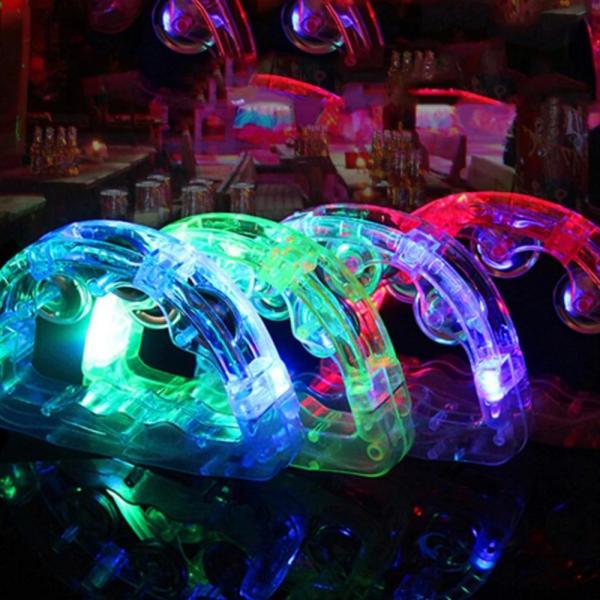 미니 탬버린 업소용 노래방 불빛 LED 야광 파티 소품 15cm - 상세 이미지 4
