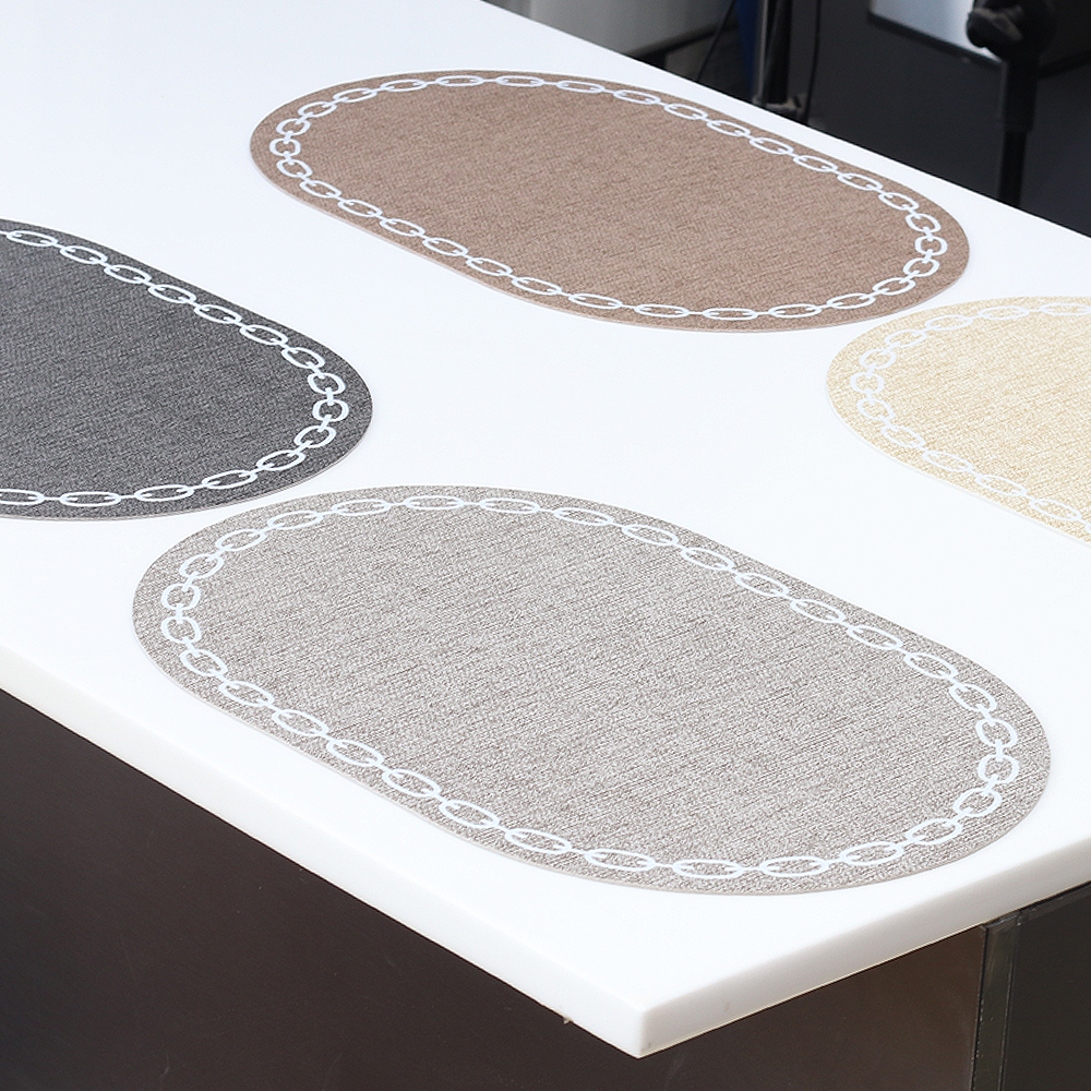 NHB 오리엔탈 식탁매트 테이블매트 체인 양면 타원형