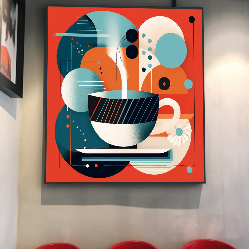 모닝커피향기 45cn x 45cm 무광블랙 알루미늄액자 그림 아트 - 상세 이미지 5