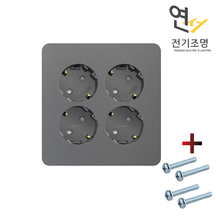 제일 디아트 매립콘센트 4구 매입 콘센트 거실 방 121X123 교체 다크그레이 - 상세 이미지 3