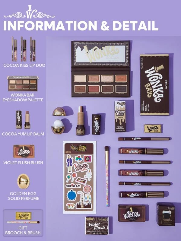 쉬글램 윌리웡카 콜라보 초콜릿 팔레트 sheglam willy wonka palette - 상세 이미지 2
