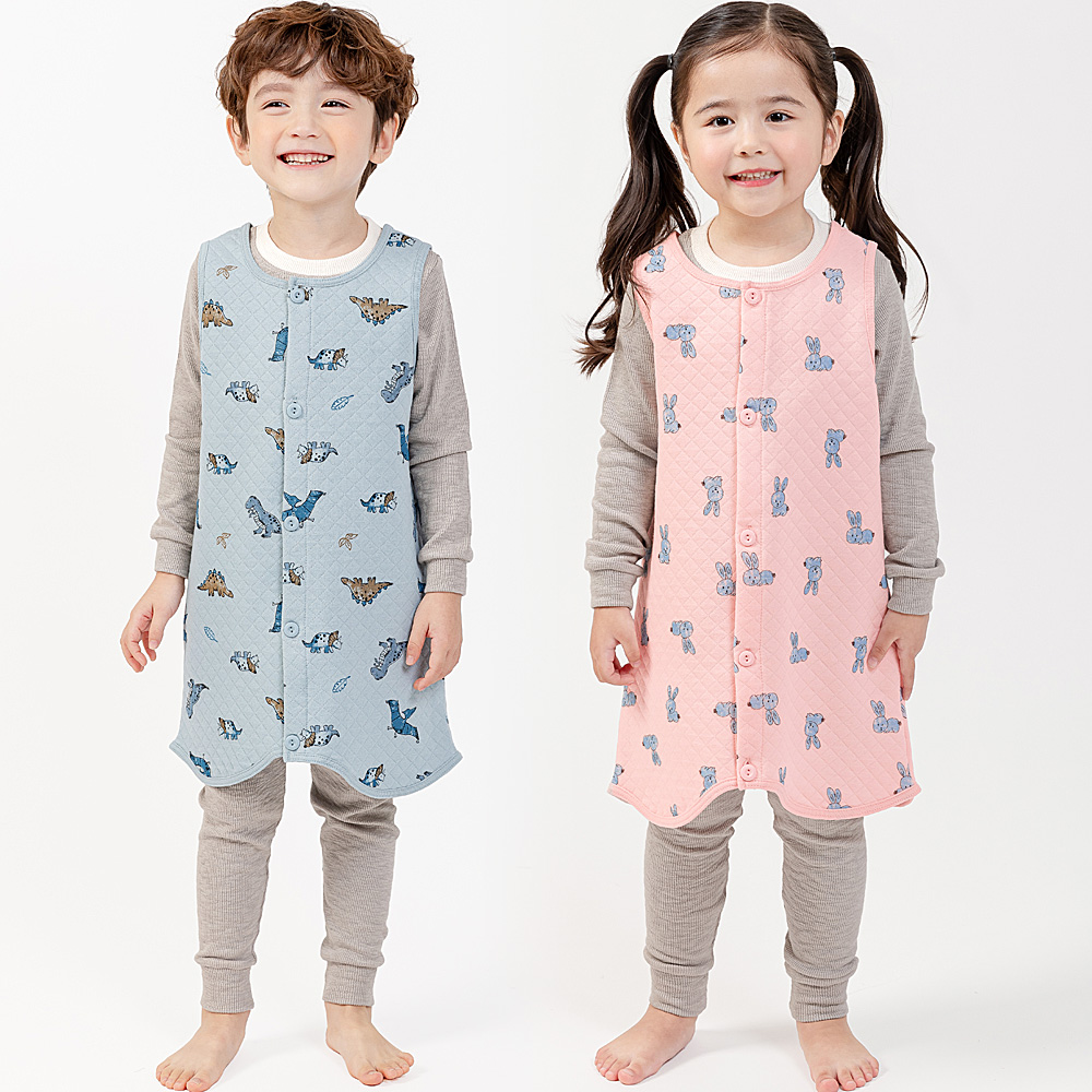 국산 유아 아기 수면조끼 가을 겨울 삼중지 누빔보온조끼 - 상세 이미지 3