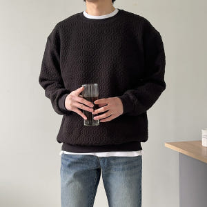 남자맨투맨 남자 기모 누빔 오버핏 맨투맨 착용 후기 | 사이즈/핏 총정리 - 상품 이미지 2