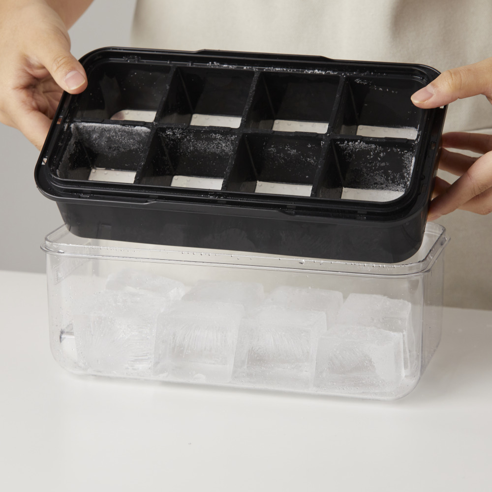 자이언트푸쉬 실리콘 얼음트레이 1단 세트 8구 하이볼 얼음틀 얼음보관통