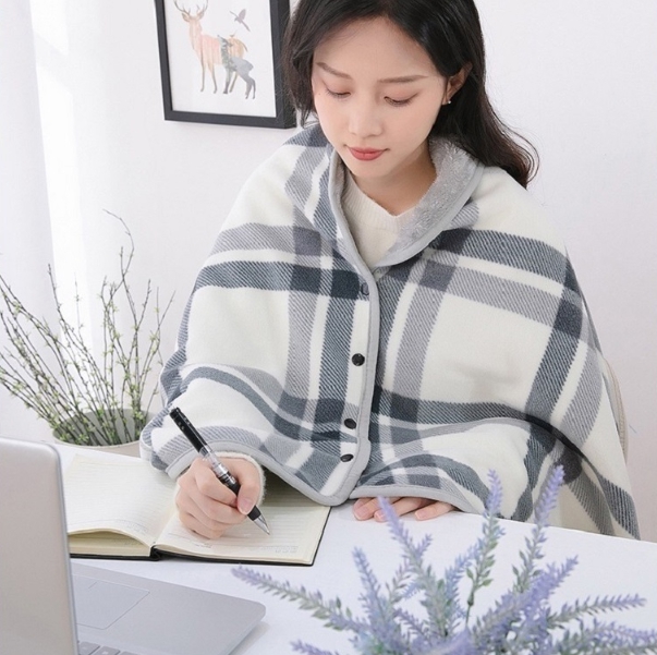 무릅담요 똑딱이 단추 극세사 사무실 차량 망토담요 : 하나 둘이랑