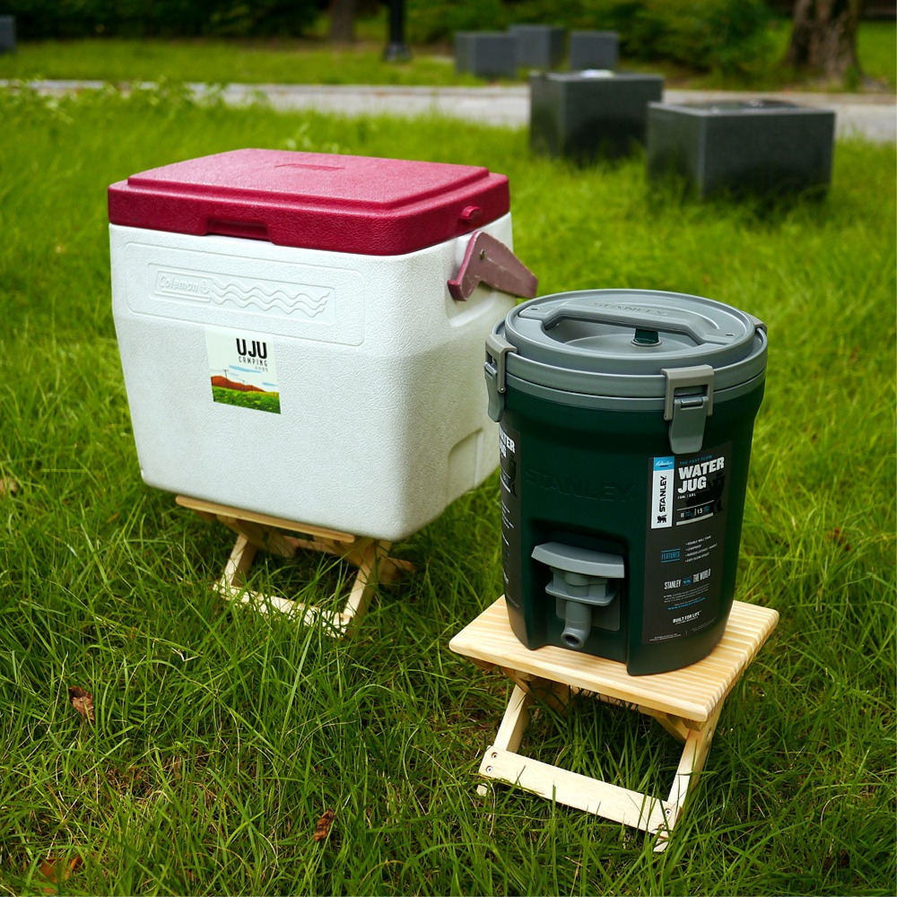 우주캠핑 원목 우드 받침대 스탠드 워터저그 아이스박스