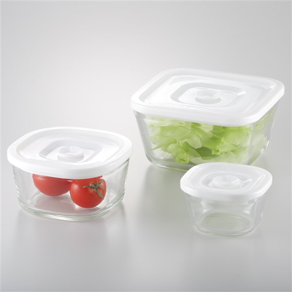 [이와키] 내열유리 밀폐용기 세트 3P 전자레인지 냉동밥 반찬통