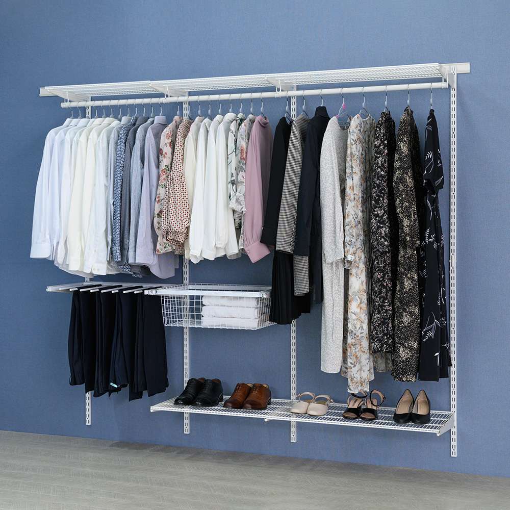 바트 벽행거 시스템행거 드레스룸 옷걸이 튼튼한 고정식 철제 수납 선반 400x400 - 상세 이미지 3