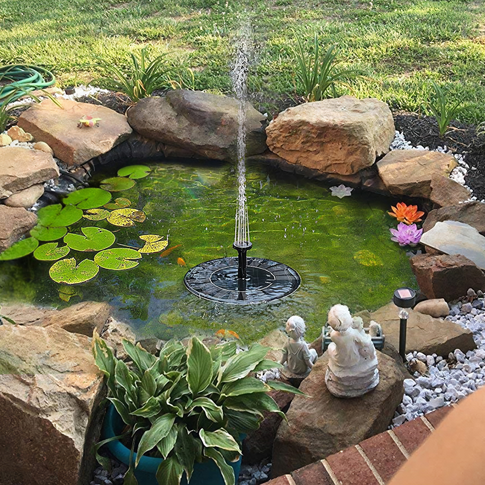 태양광 분수 미니분수대 물레방아 인공폭포 연못 야외 실내분수 태양열 원형 일체형