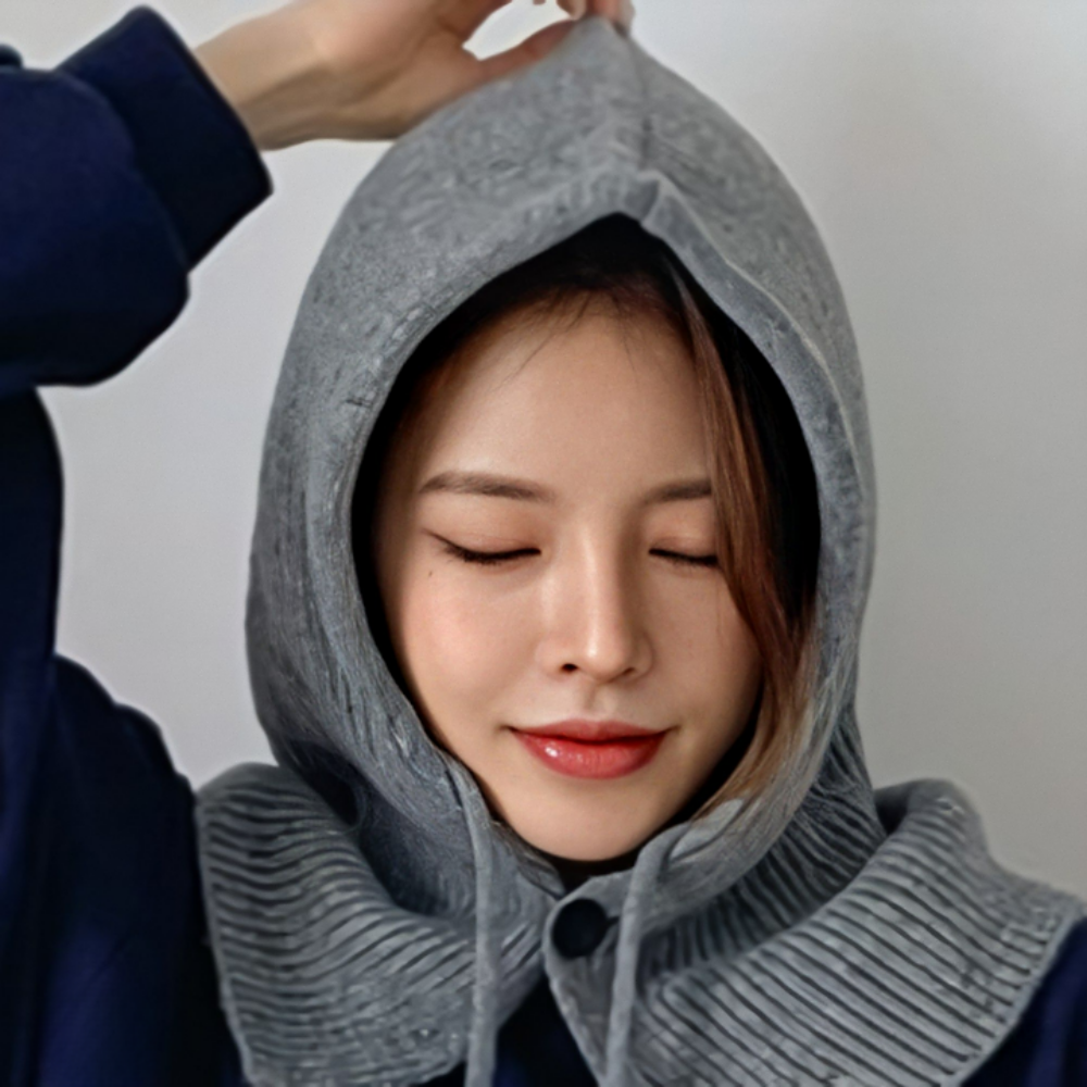 2+1 니트바라클라바 빅사이즈바라클라바 겨울넥워머 후드넥워머 여성 남자 오버핏 바나클라바 - 상세 이미지 2