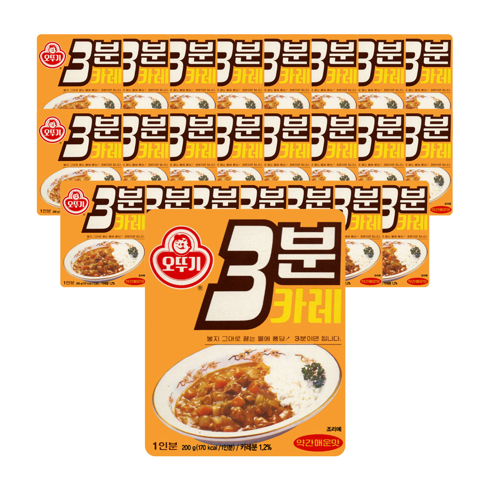오뚜기 3분 레트로카레 약간매운맛 200g 24개 - 상품 이미지