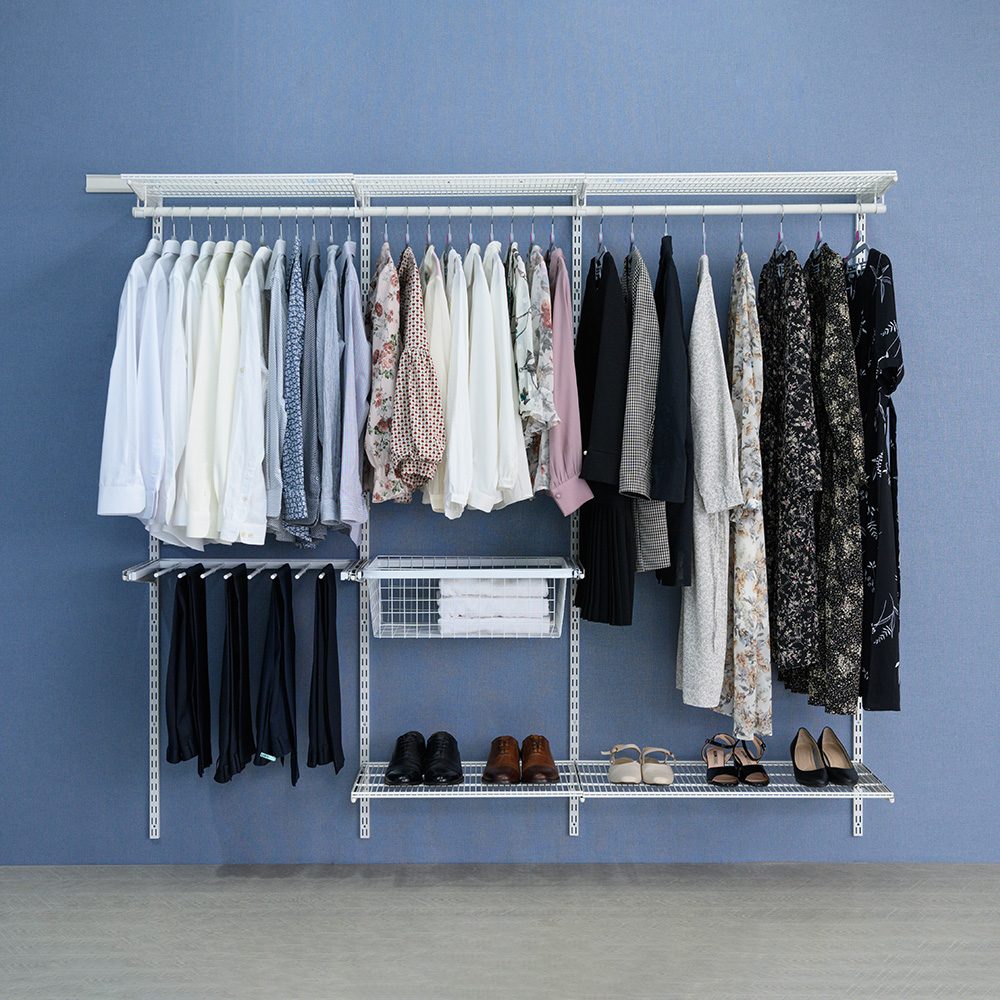 바트 벽행거 시스템행거 드레스룸 옷걸이 튼튼한 고정식 철제 수납 선반 400x400 - 상세 이미지 2