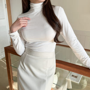 [한정수량할인]티냐 슬림핏 레이어드 긴팔 목폴라 티셔츠 착용 후기 | 사이즈/핏 총정리 - 상품 이미지 3